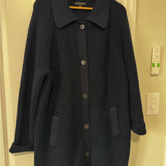 Banana Republic Navy Knit Sweater Jacket - Picture 1 of 7